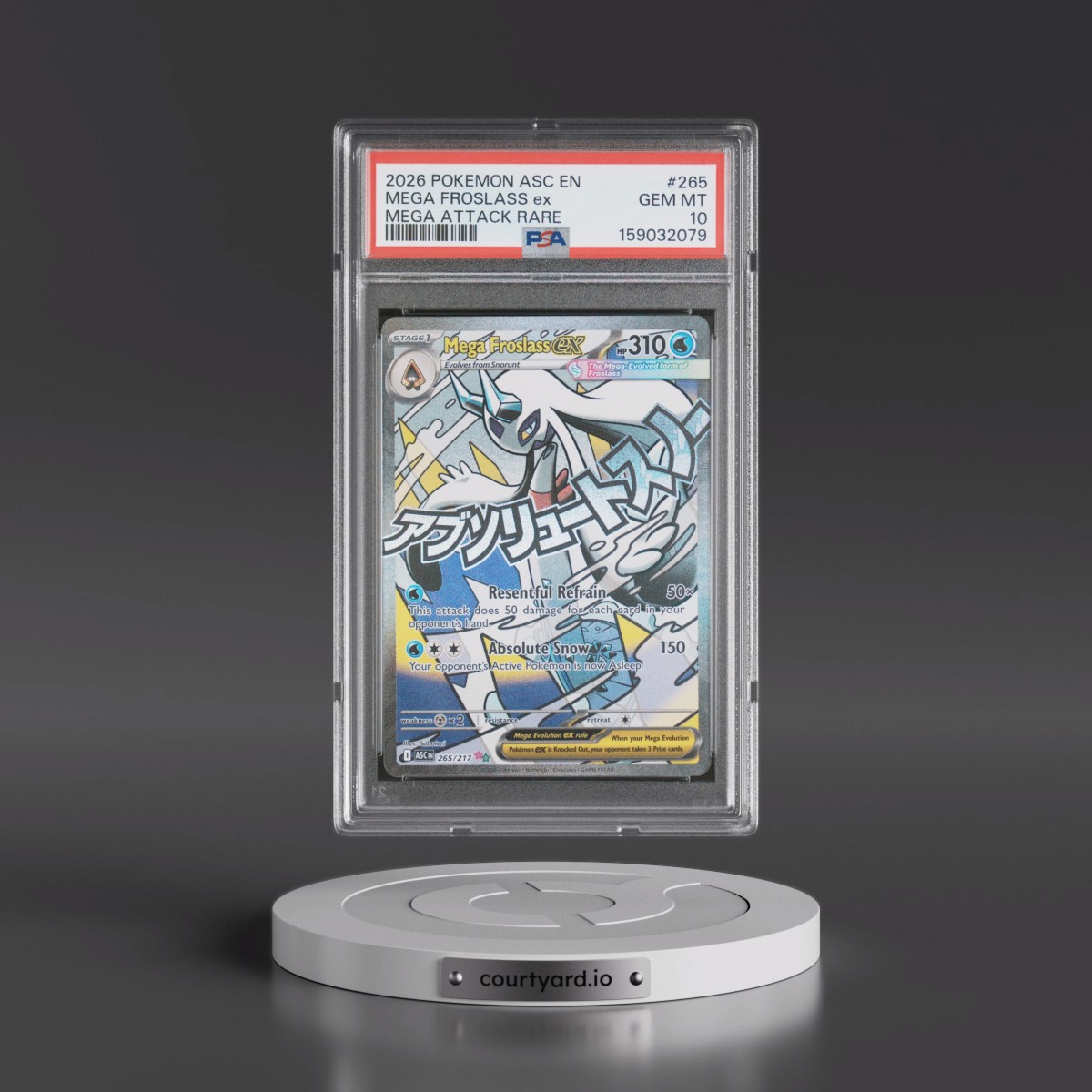 2026 Pokémon Asc EN-Ascended Heroes #265 Mega Froslass EX - Holo Mega Attack Rare (PSA 10 GEM MINT)