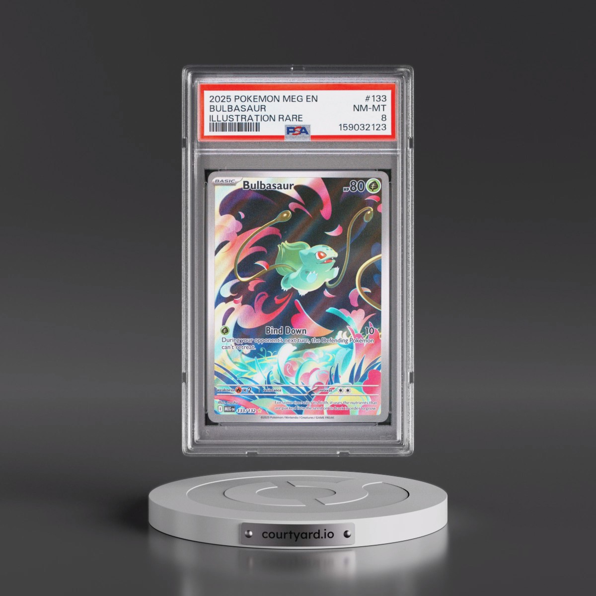 2025 Pokémon Meg EN-Mega Evolution #133 Bulbasaur - Illustration Rare (PSA 8 NM-MT)