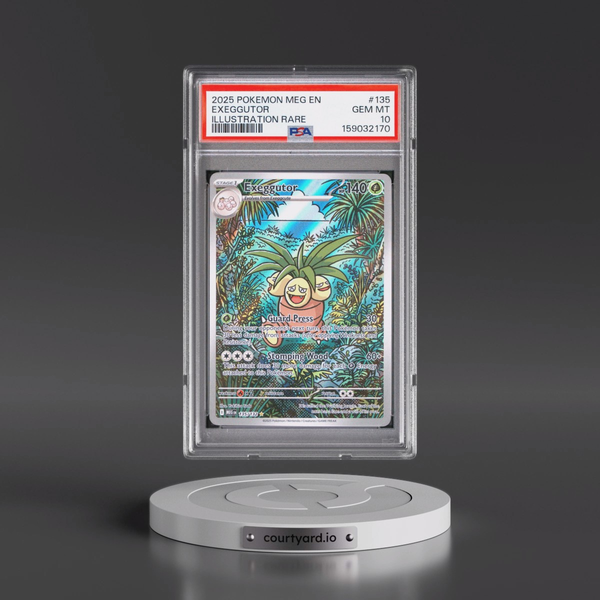 2025 Pokémon Meg EN-Mega Evolution #135 Exeggutor - Illustration Rare (PSA 10 GEM MINT)