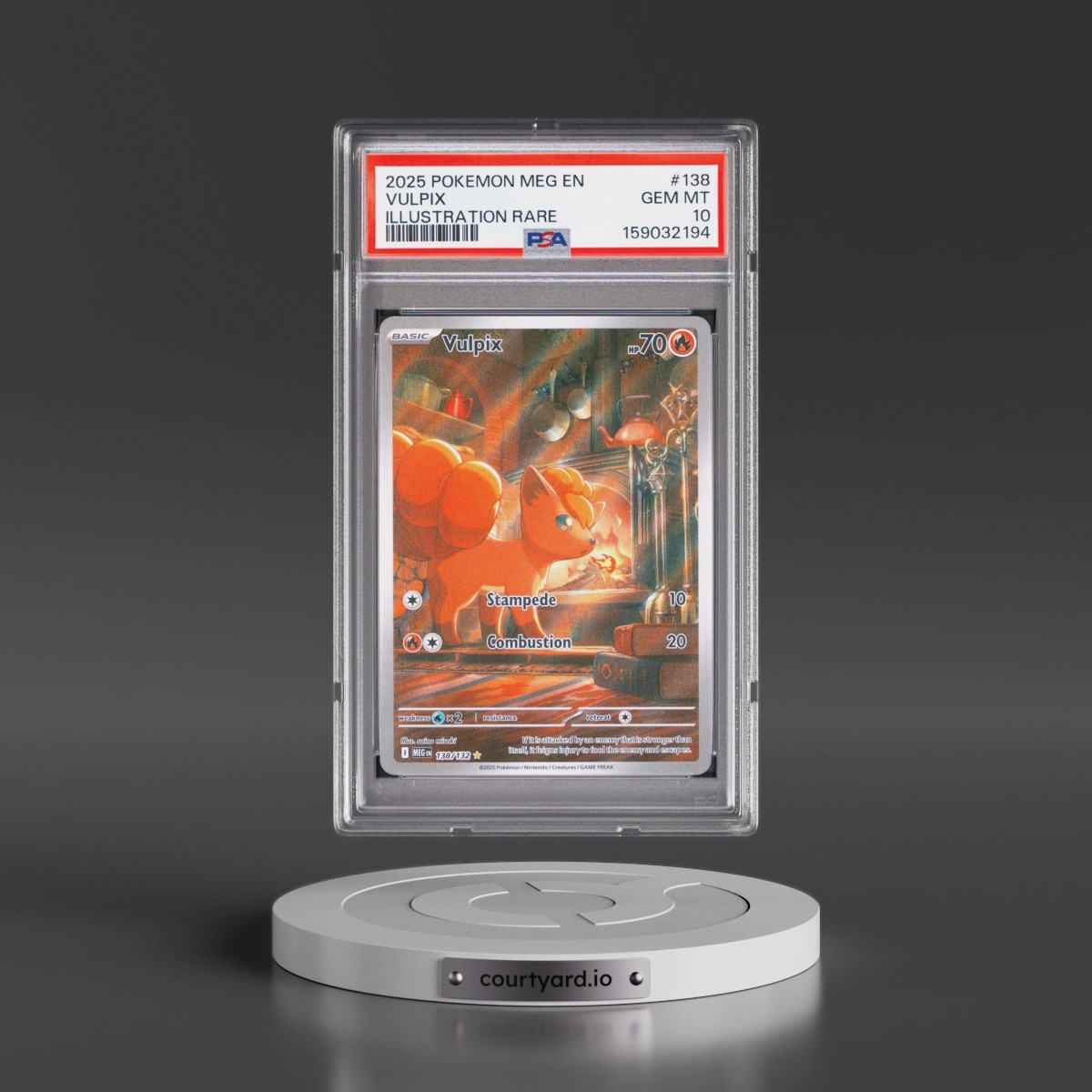 2025 Pokémon Meg EN-Mega Evolution #138 Vulpix - Illustration Rare (PSA 10 GEM MINT)
