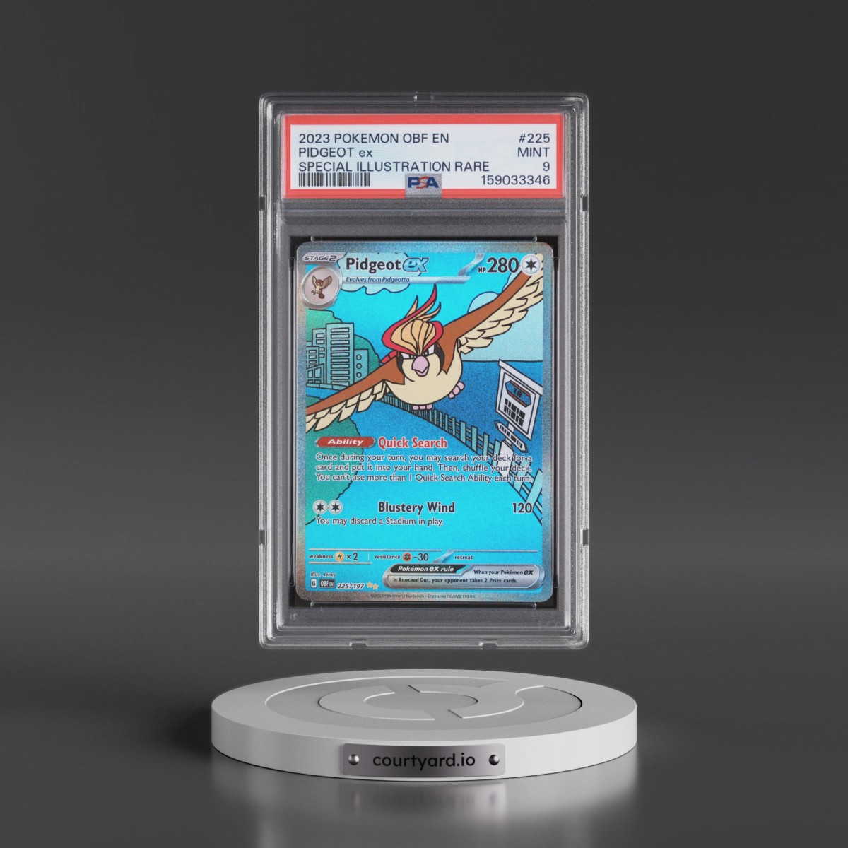 2023 Pokémon Obf EN-Obsidian Flames #225 Pidgeot EX - Holo Special Illustration Rare (PSA 9 MINT)