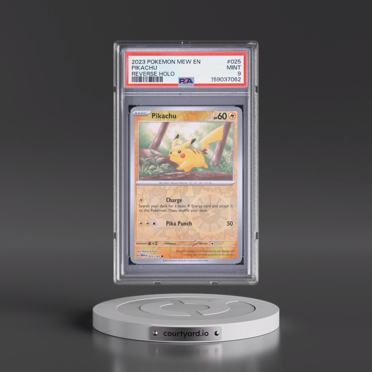 2023 Pokémon Mew EN-151 #025 Pikachu - Reverse Holo (PSA 9 MINT)