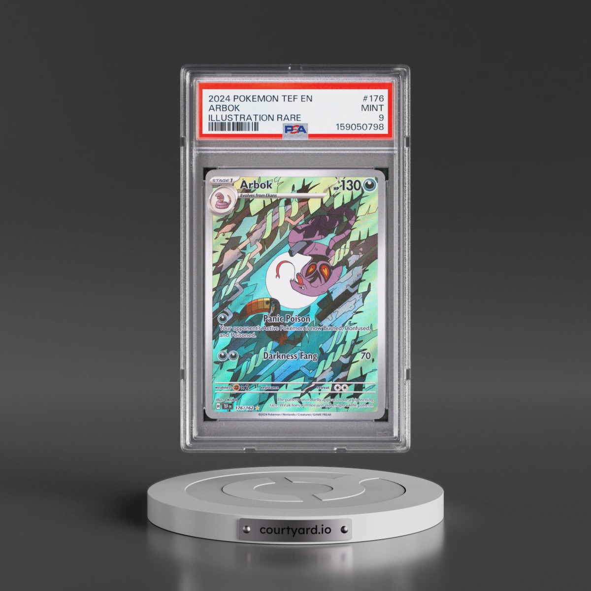 2024 Pokémon Tef EN-Temporal Forces #176 Arbok - Illustration Rare (PSA 9 MINT)