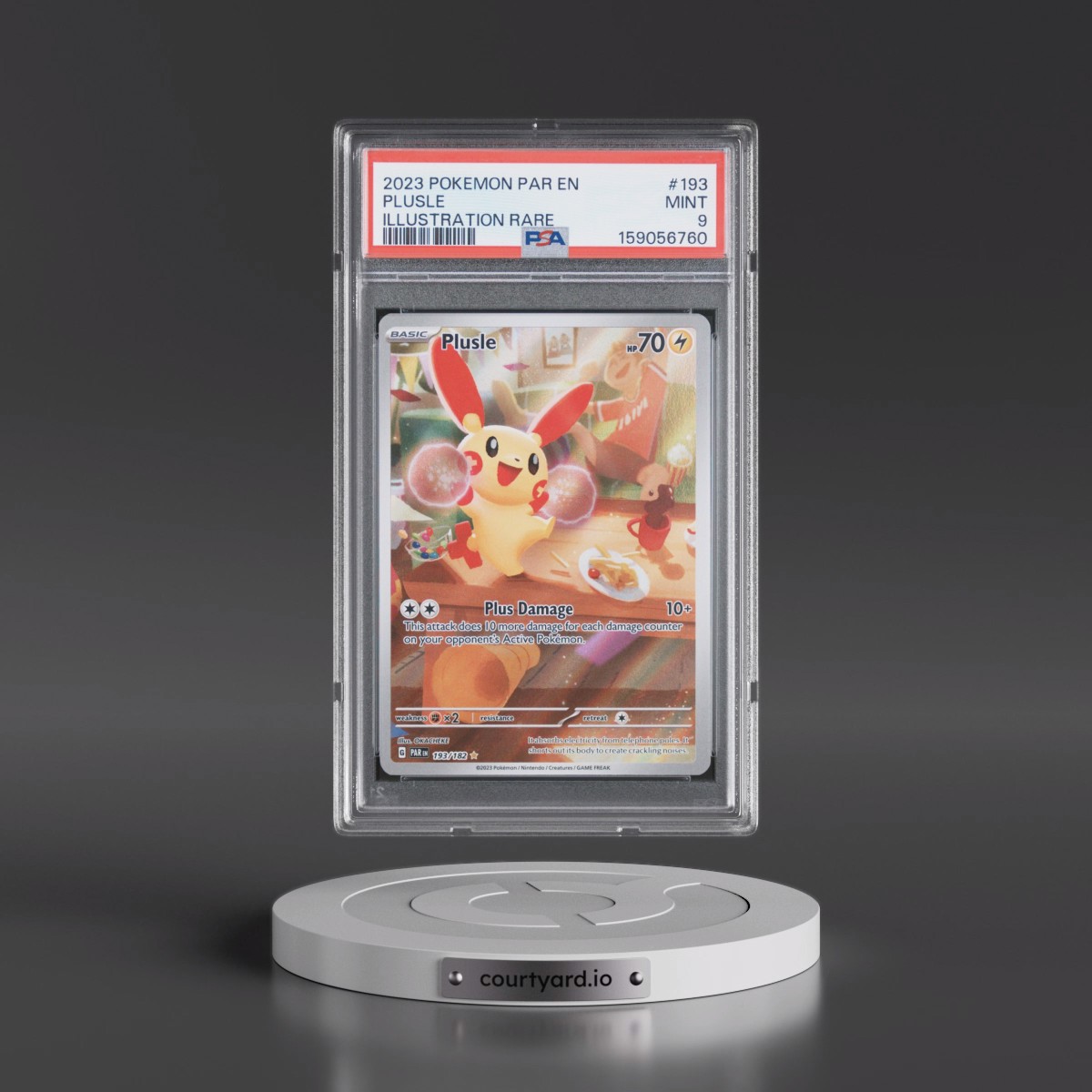 2023 Pokémon Par EN-Paradox Rift #193 Plusle - Illustration Rare (PSA 9 MINT)