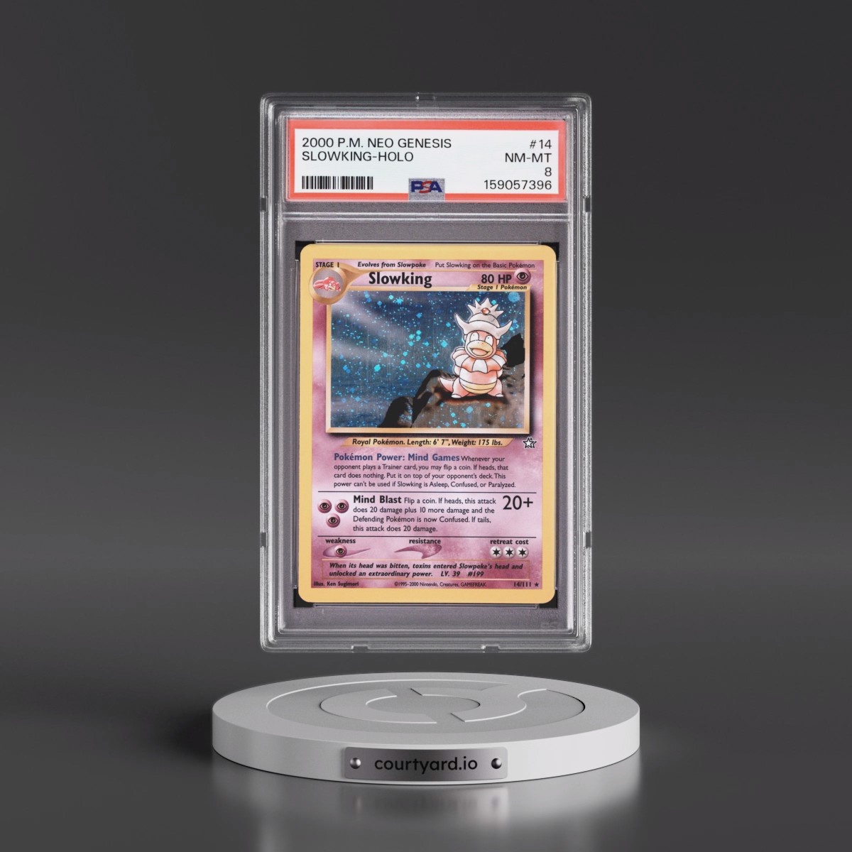 2000 Pokémon Neo Genesis #14 Slowking - Holo (PSA 8 NM-MT)