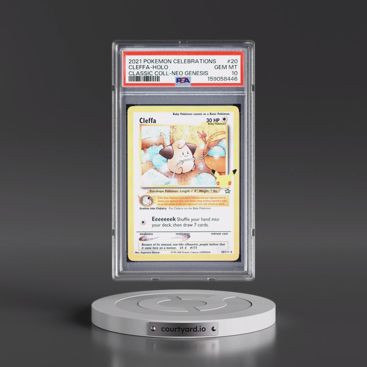 2021 Pokémon Celebrations Classic Collection #20 Cleffa - Holo (PSA 10 GEM MINT)