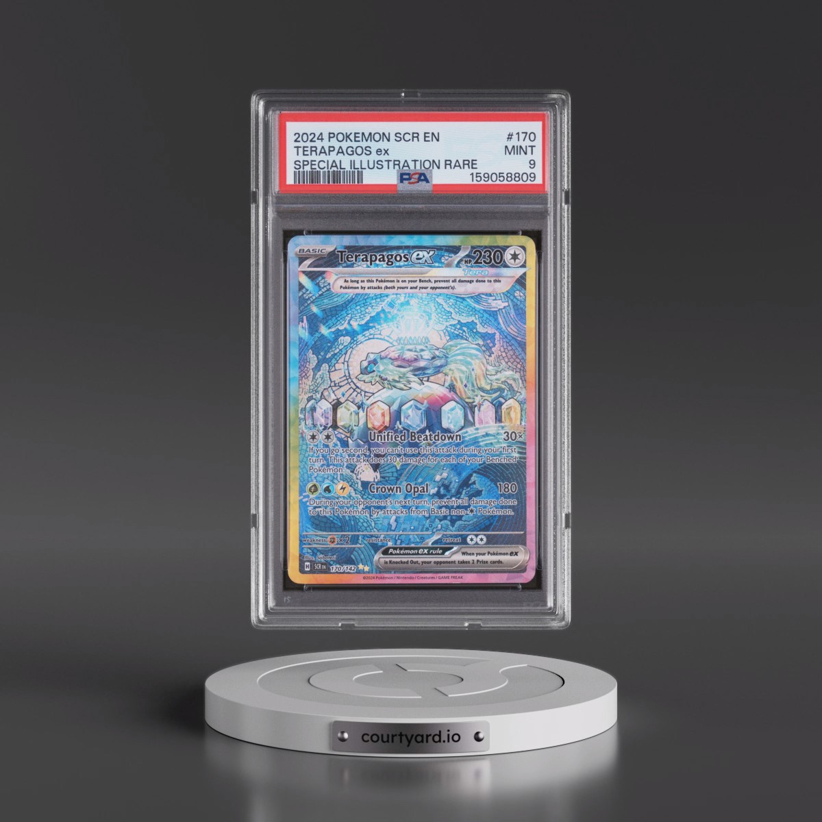 2024 Pokémon Scr EN-Stellar Crown #170 Terapagos EX - Holo Special Illustration Rare (PSA 9 MINT)