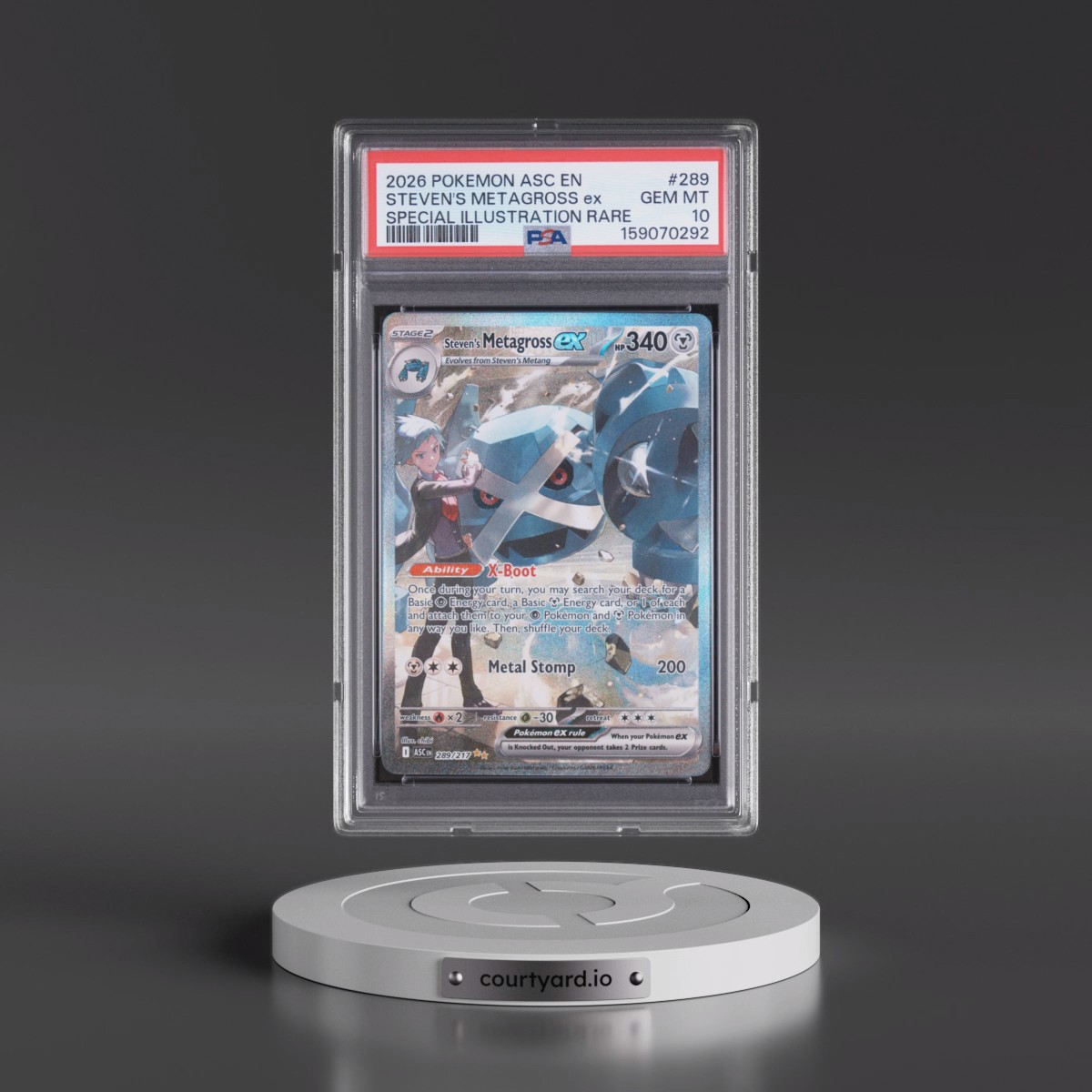 2026 Pokémon Asc EN-Ascended Heroes #289 Steven's Metagross EX - Holo Special Illustration Rare (PSA 10 GEM MINT)