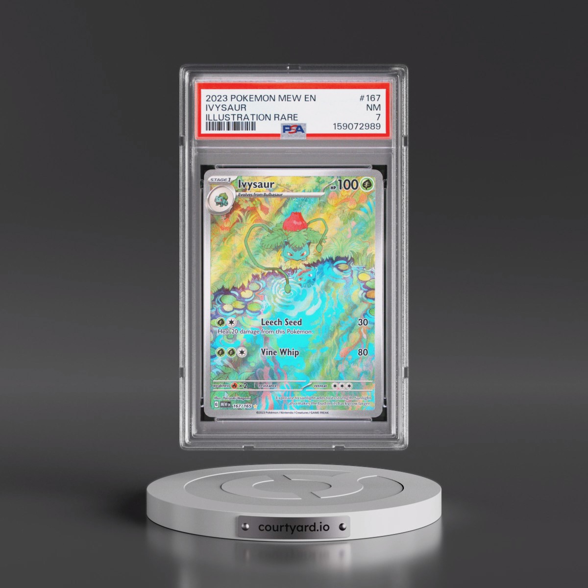 2023 Pokémon Mew EN-151 #167 Ivysaur - Illustration Rare (PSA 7 NM)