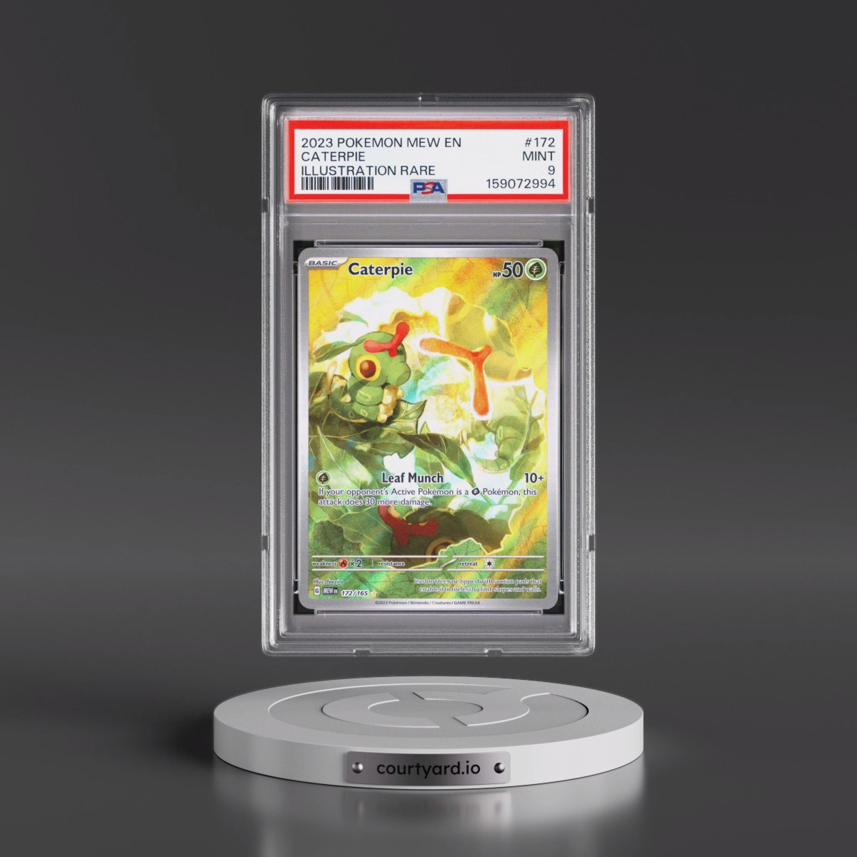 2023 Pokémon Mew EN-151 #172 Caterpie - Illustration Rare (PSA 9 MINT)