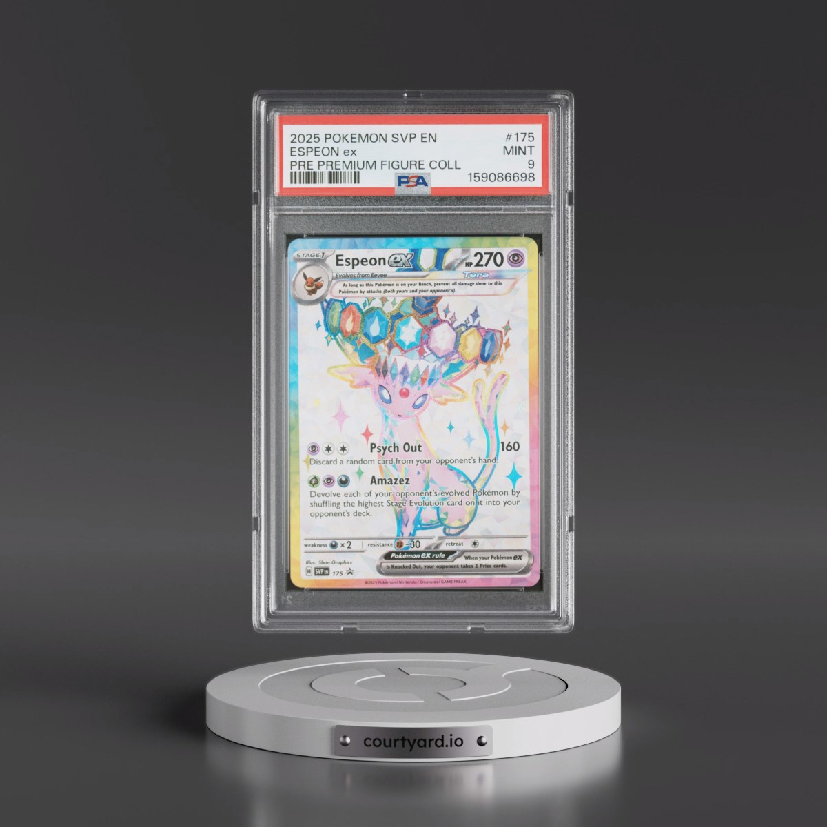 2025 Pokémon Svp EN-SV Black Star Promo #175 Espeon EX - Holo Prismatic Evolutions Premium Figure Collection (PSA 9 MINT)