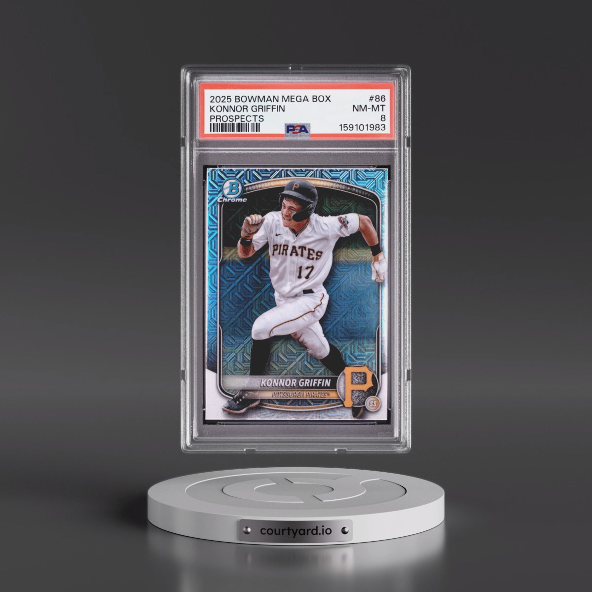 2025 Bowman Mega Box Chrome Prospects #86 Konnor Griffin (PSA 8 NM-MT)