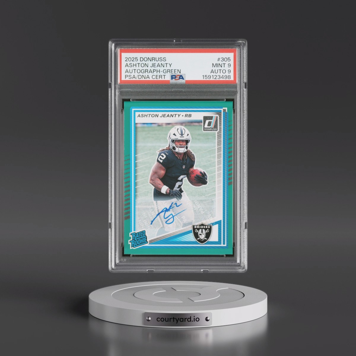 2025 Panini Donruss Ashton Jeanty - Autograph-Green #305 PSA 9