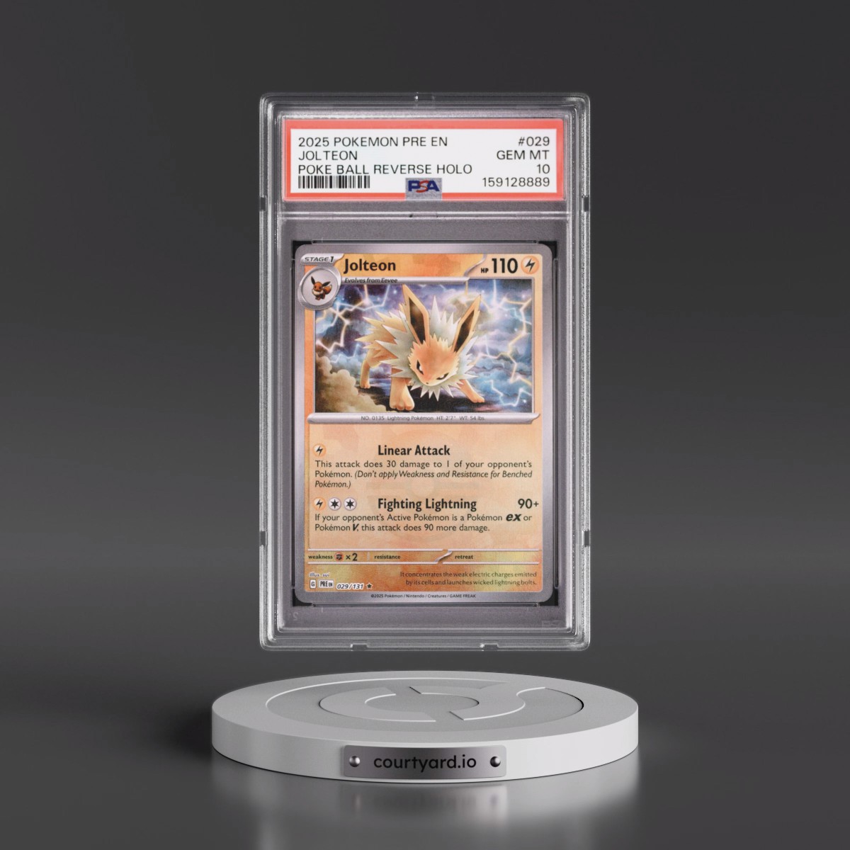 2025 Pokémon Pre EN-Prismatic Evolutions #029 Jolteon - Reverse Holo Poke Ball (PSA 10 GEM MINT)