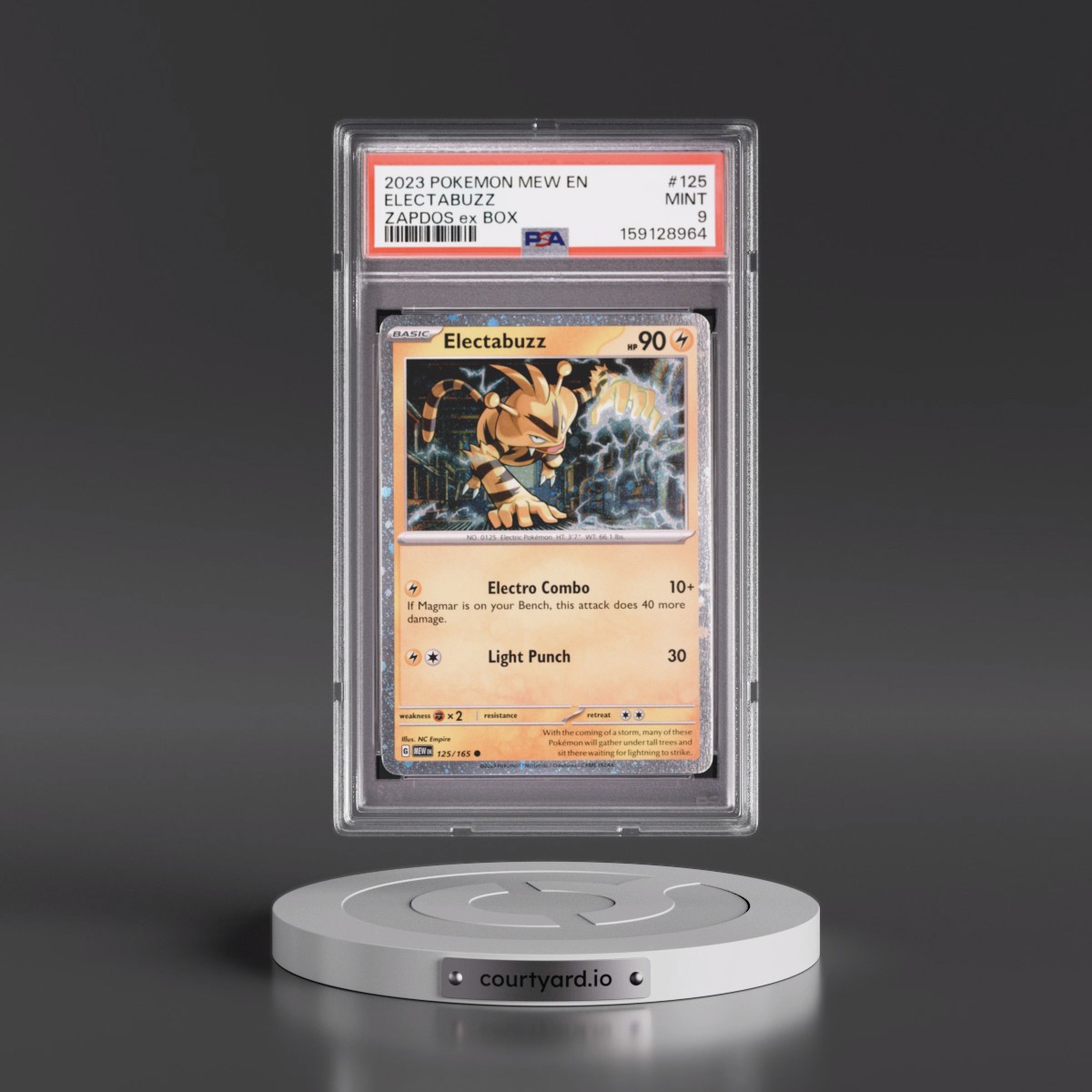 2023 Pokémon Mew EN-151 Electabuzz - Zapdos EX Box #125 PSA 9