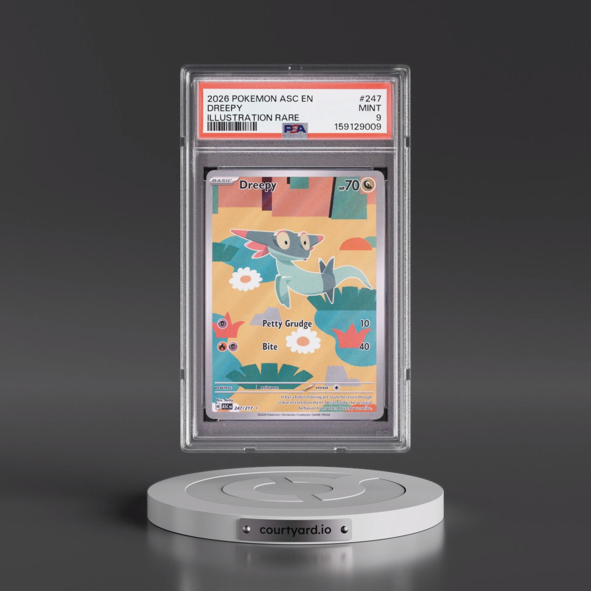 2026 Pokémon Asc EN-Ascended Heroes #247 Dreepy - Illustration Rare (PSA 9 MINT)