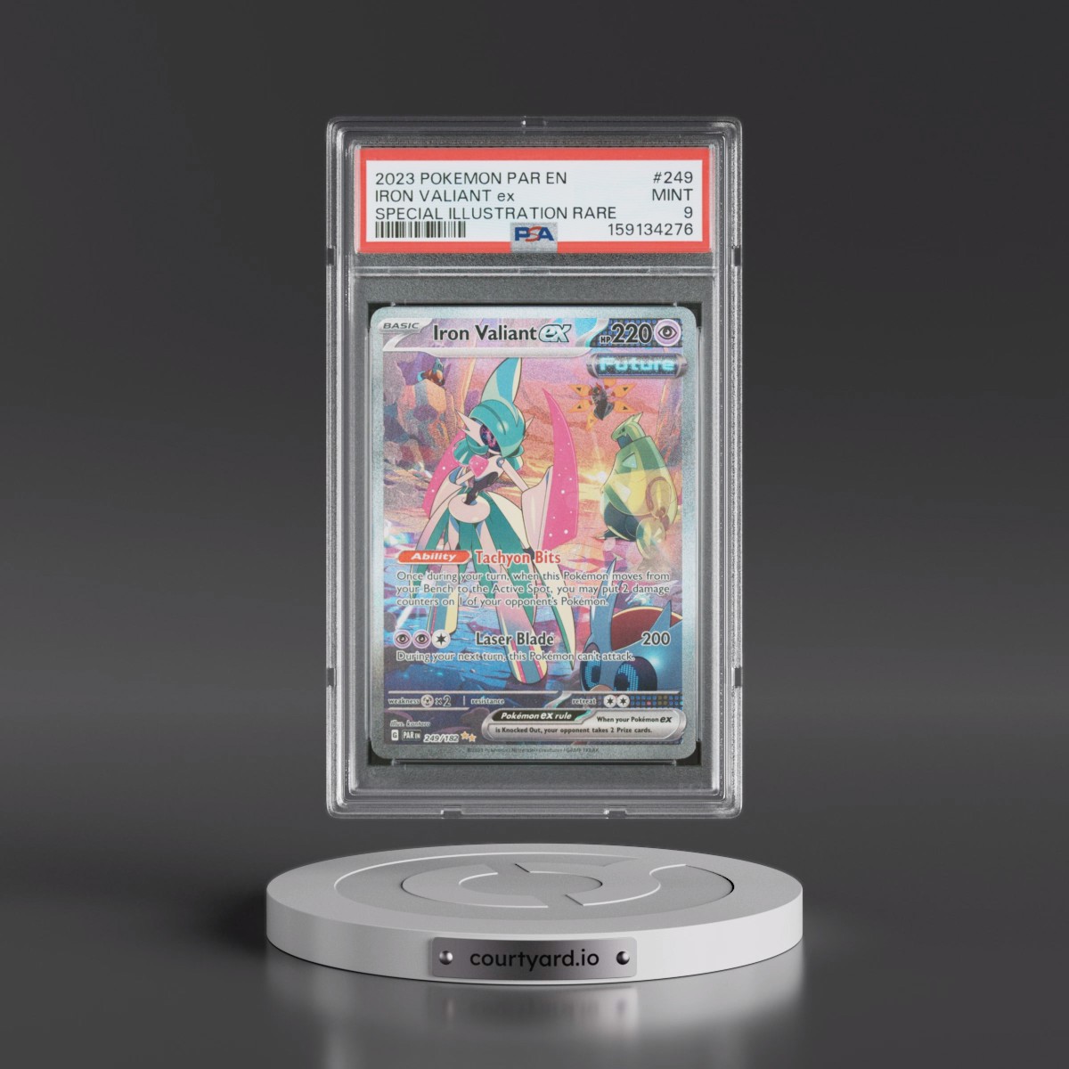 2023 Pokémon Par EN-Paradox Rift #249 Iron Valiant EX - Holo Special Illustration Rare (PSA 9 MINT)