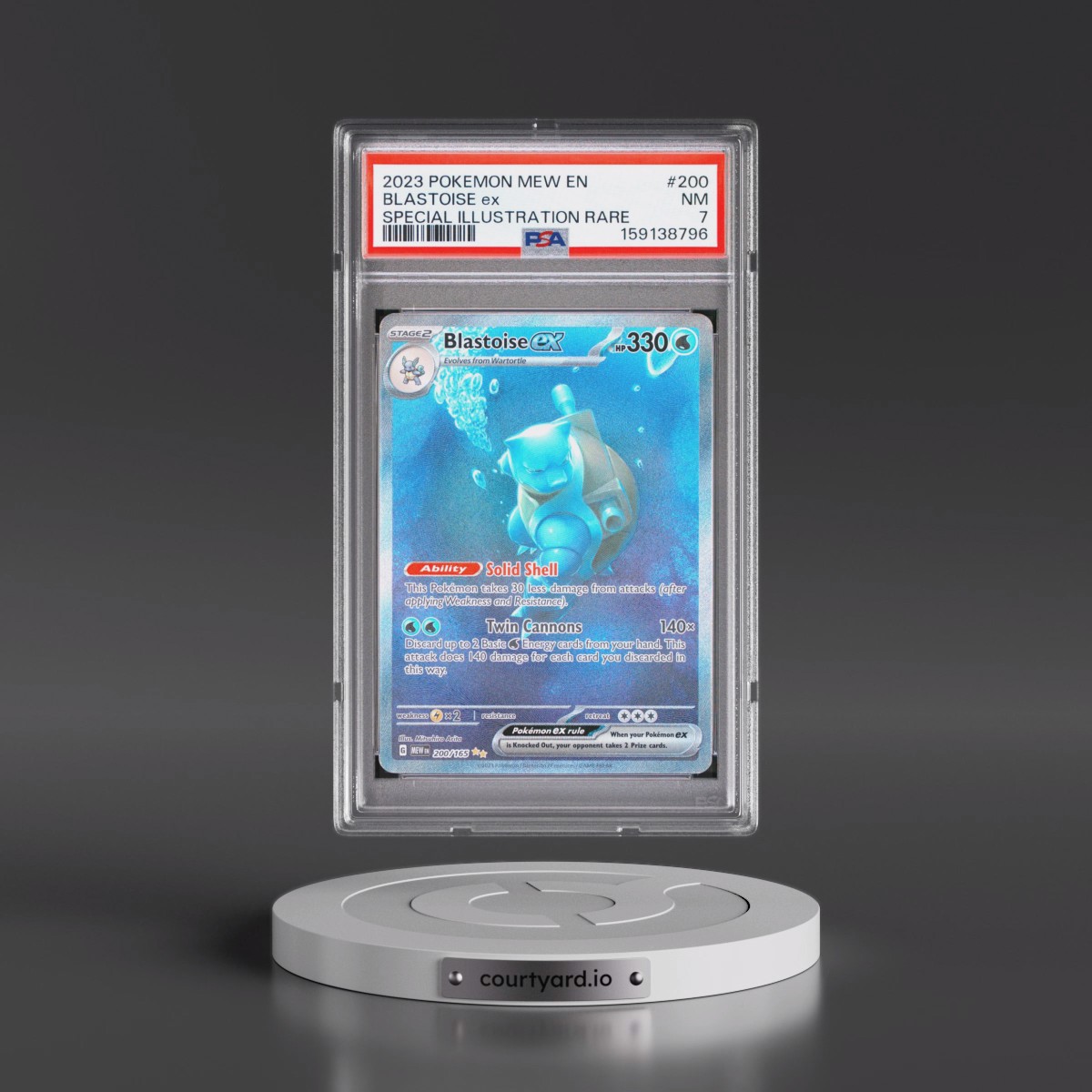 2023 Pokémon Mew EN-151 #200 Blastoise EX - Holo Special Illustration Rare (PSA 7 NM)