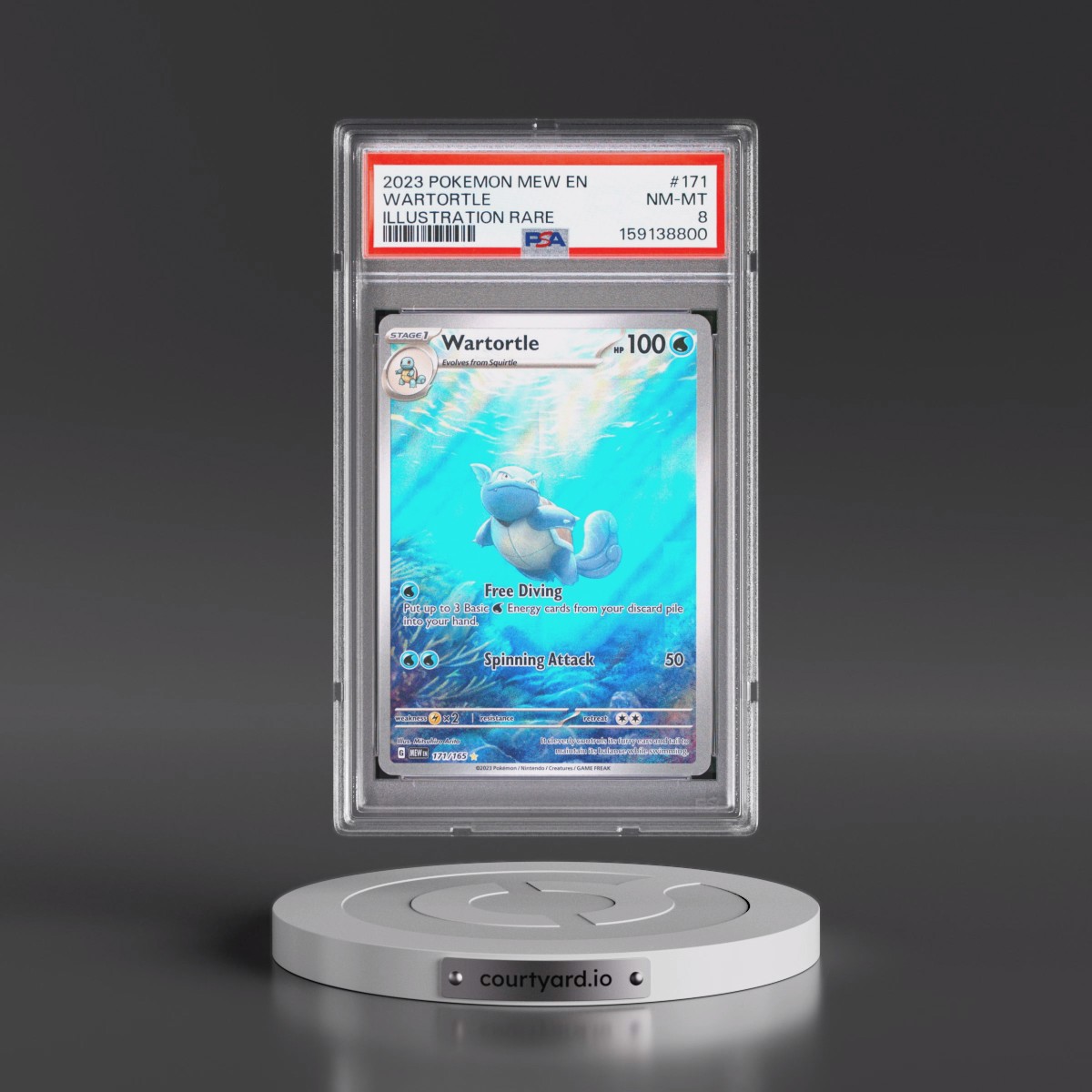 2023 Pokémon Mew EN-151 #171 Wartortle - Illustration Rare (PSA 8 NM-MT)