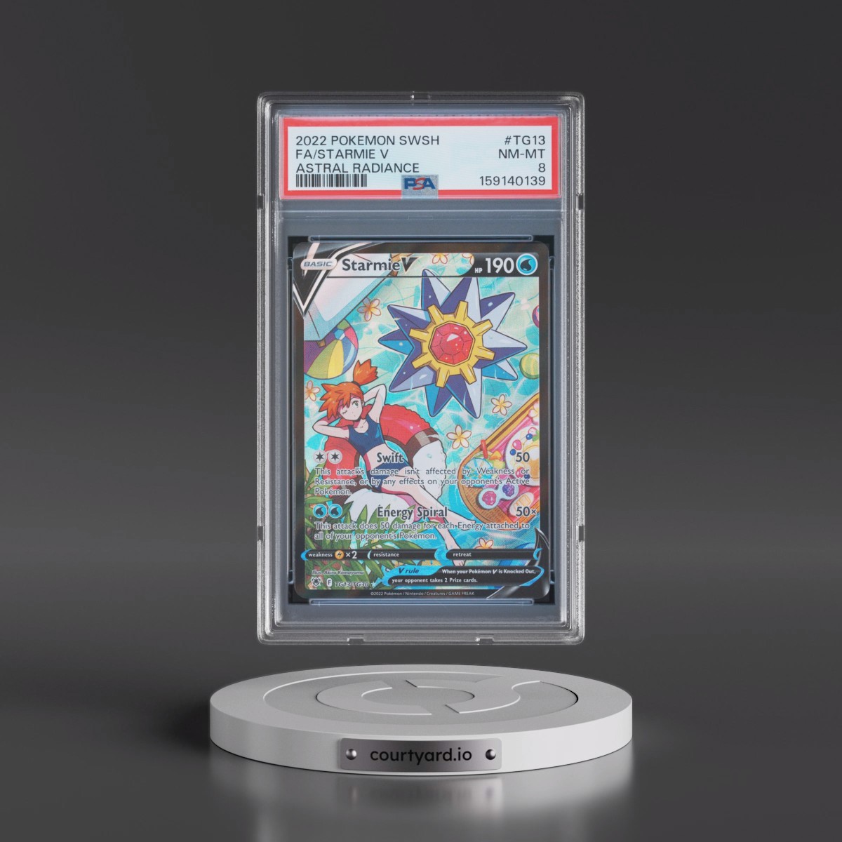 2022 Pokémon Sword & Shield Astral Radiance #TG13 Starmie V - Holo Full Art (PSA 8 NM-MT)