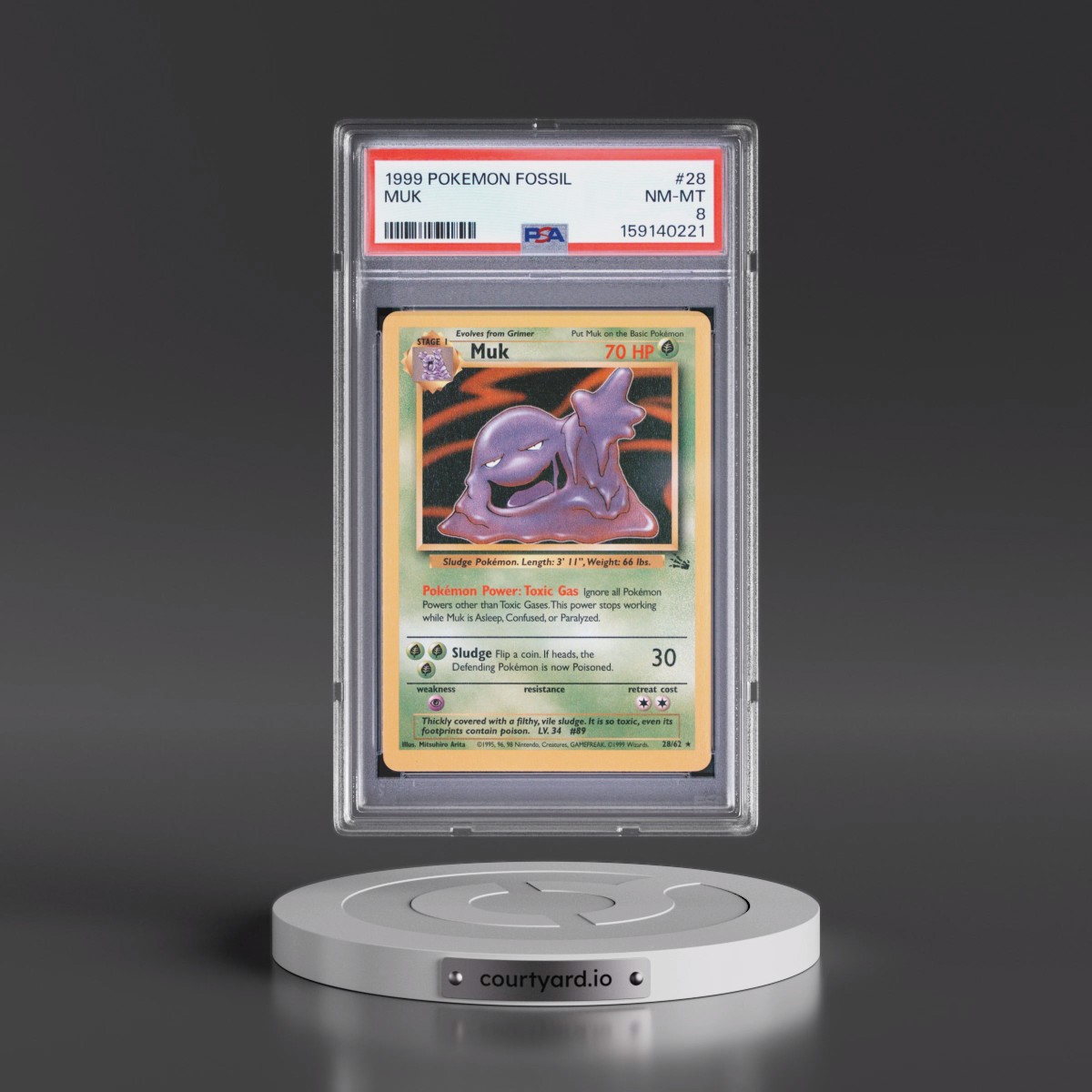 1999 Pokémon Fossil #28 Muk (PSA 8 NM-MT)