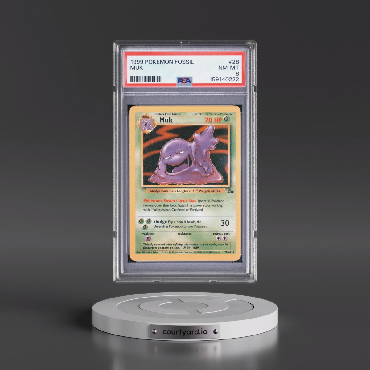 1999 Pokémon Fossil #28 Muk (PSA 8 NM-MT)