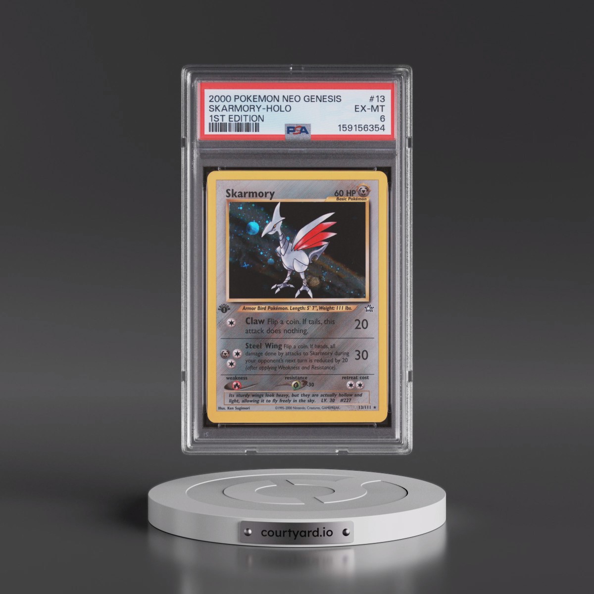 2000 Pokémon Neo Genesis #13 Skarmory - 1st Edition Holo (PSA 6 EX-MT)