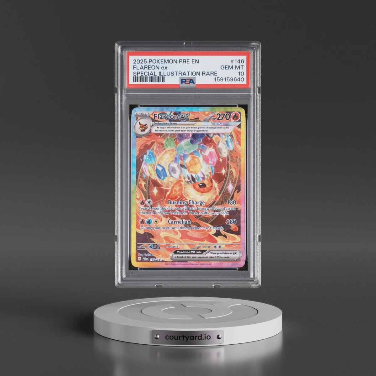 2025 Pokémon Pre EN-Prismatic Evolutions #146 Flareon EX - Holo Special Illustration Rare (PSA 10 GEM MINT)
