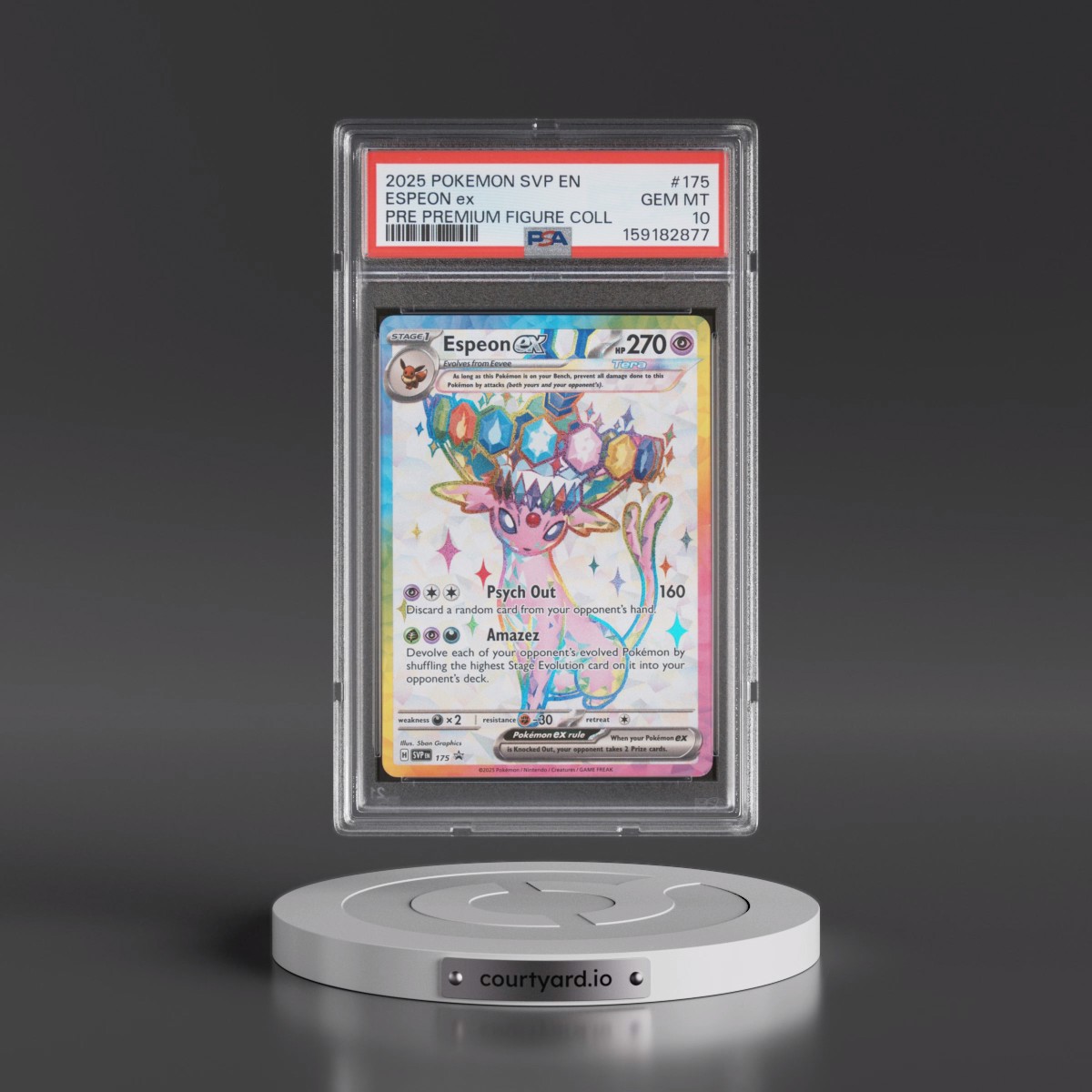 2025 Pokémon Svp EN-SV Black Star Promo #175 Espeon EX - Holo Prismatic Evolutions Premium Figure Collection (PSA 10 GEM MINT)