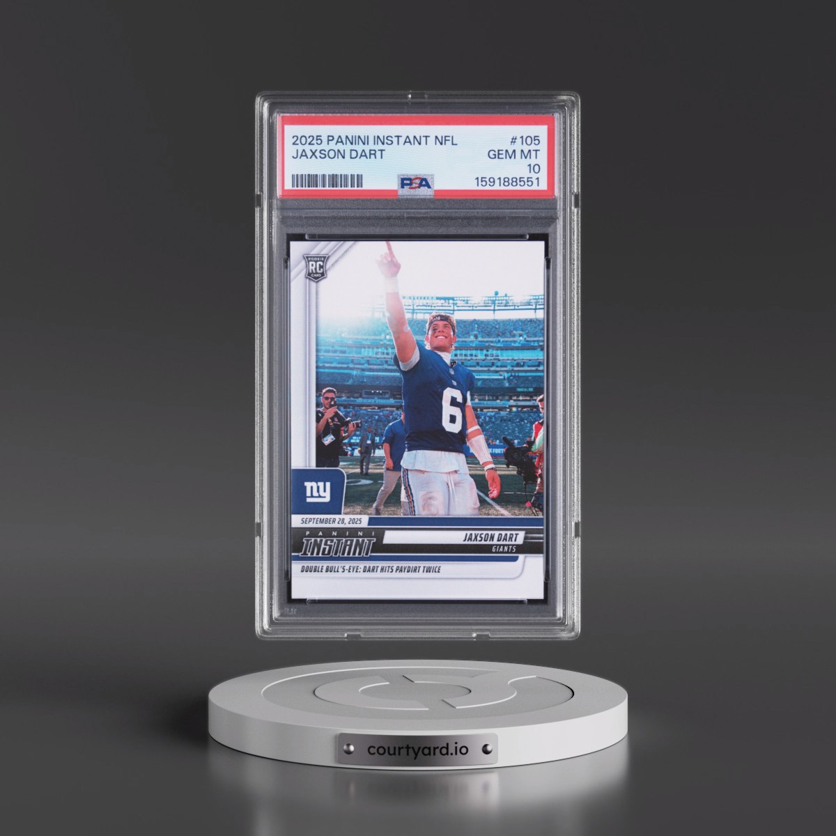 2025 Panini Instant NFL #105 Jaxson Dart (PSA 10 GEM MINT)