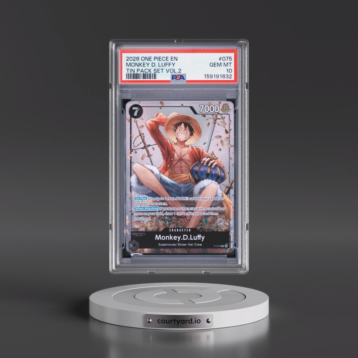 2026 One Piece Promos Monkey D. Luffy - Tin Pack Set Vol.2 #075 PSA 10