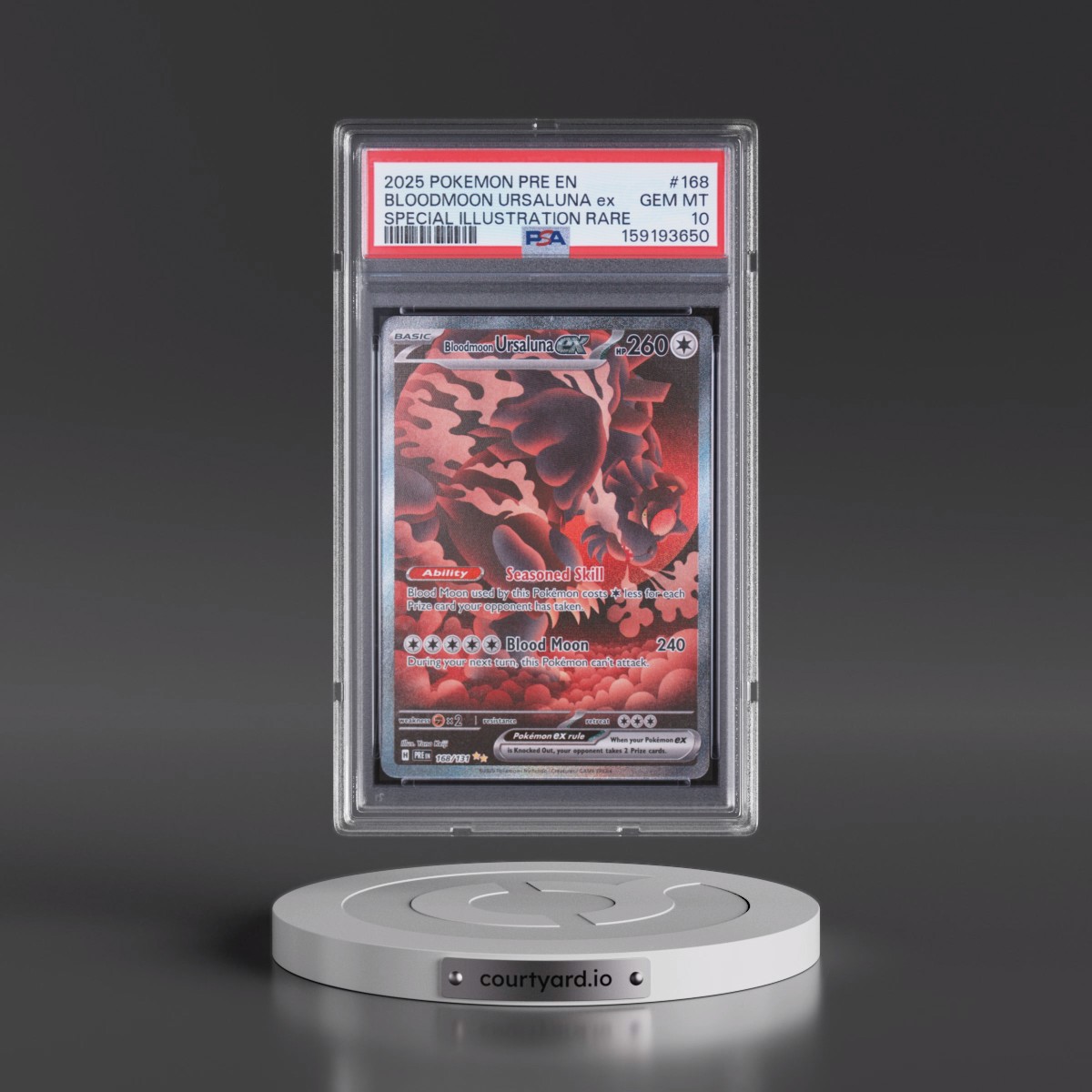 2025 Pokémon Pre EN-Prismatic Evolutions Bloodmoon Ursaluna EX - Holo Special Illustration Rare #168 PSA 10