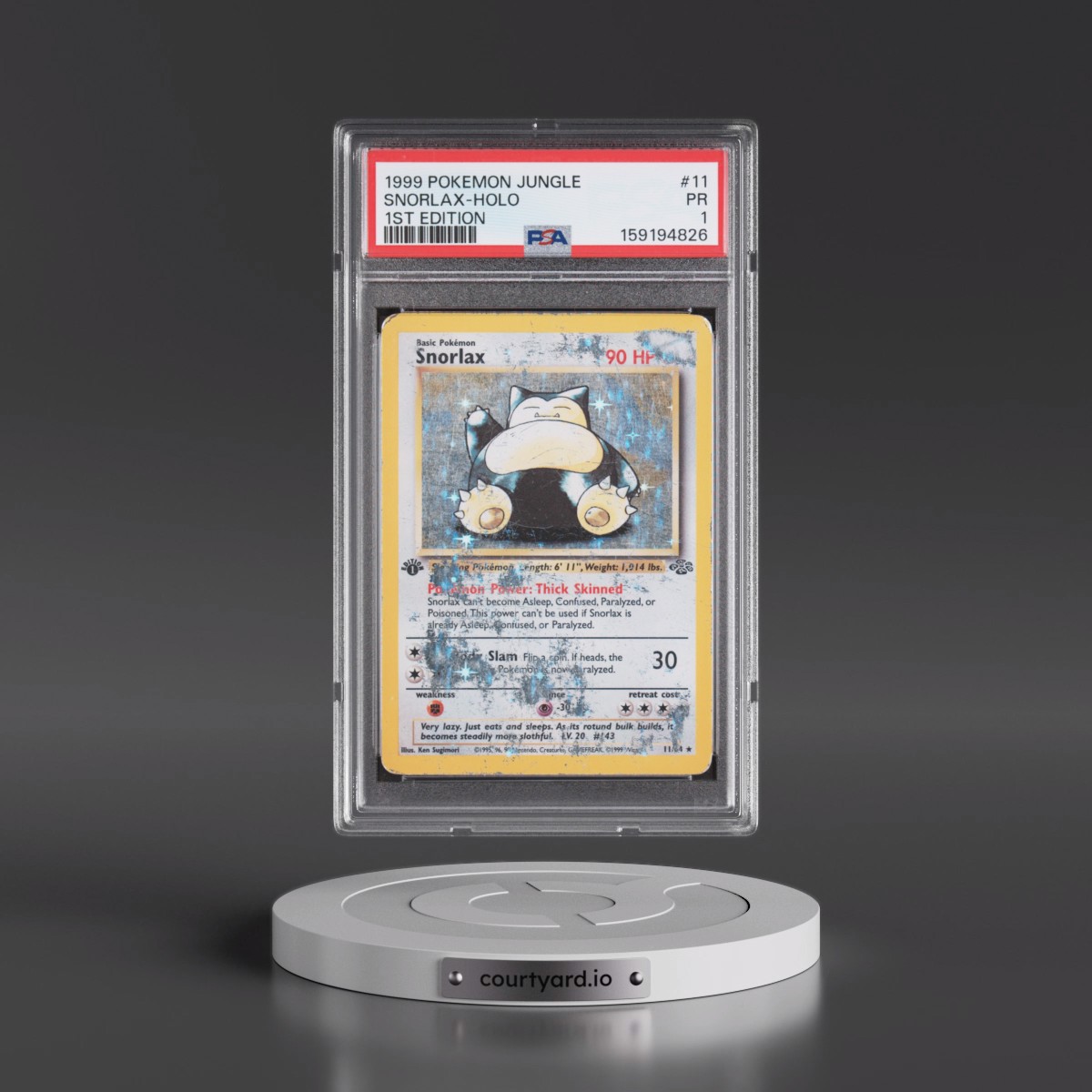 1999 Pokémon Jungle Snorlax - 1st Edition Holo #11 PSA 1