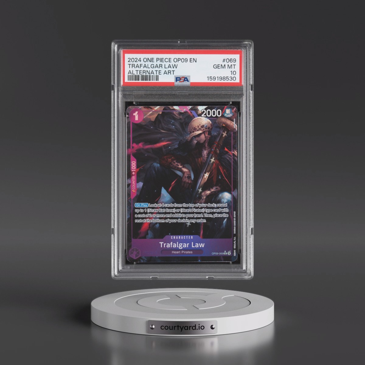 2024 One Piece OP09-Emperors in the New World #069 Trafalgar Law - Alternate Art (PSA 10 GEM MINT)
