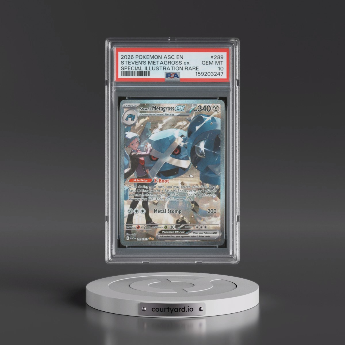 2026 Pokémon Asc EN-Ascended Heroes #289 Steven's Metagross EX - Holo Special Illustration Rare (PSA 10 GEM MINT)