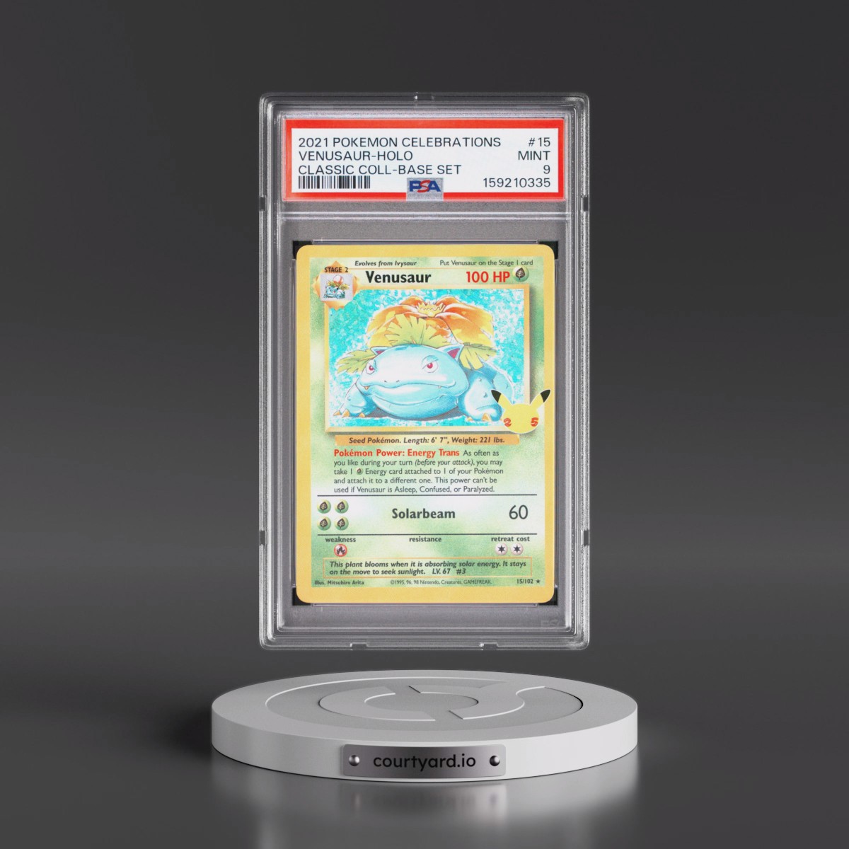 2021 Pokémon Celebrations Classic Collection Venusaur - Holo #15 PSA 9