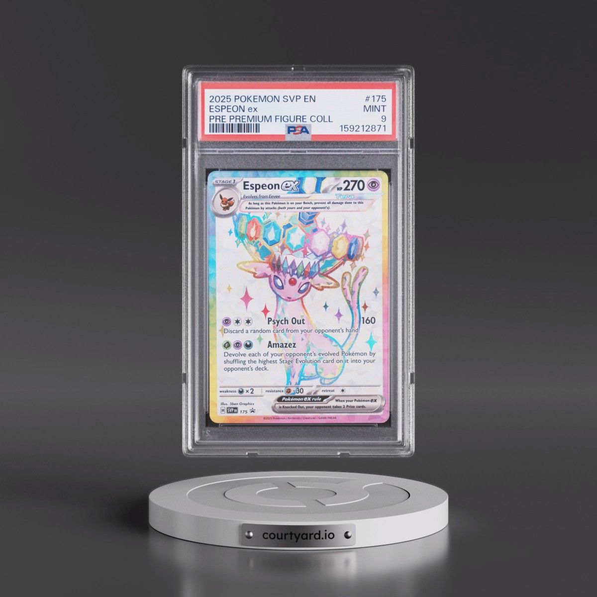 2025 Pokémon Svp EN-SV Black Star Promo #175 Espeon EX - Holo Prismatic Evolutions Premium Figure Collection (PSA 9 MINT)