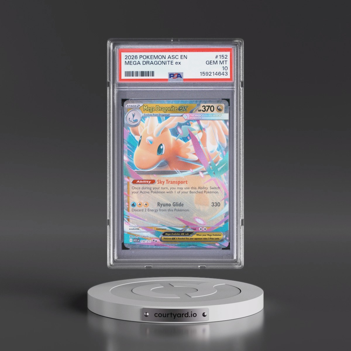 2026 Pokémon Asc EN-Ascended Heroes #152 Mega Dragonite EX - Holo (PSA 10 GEM MINT)
