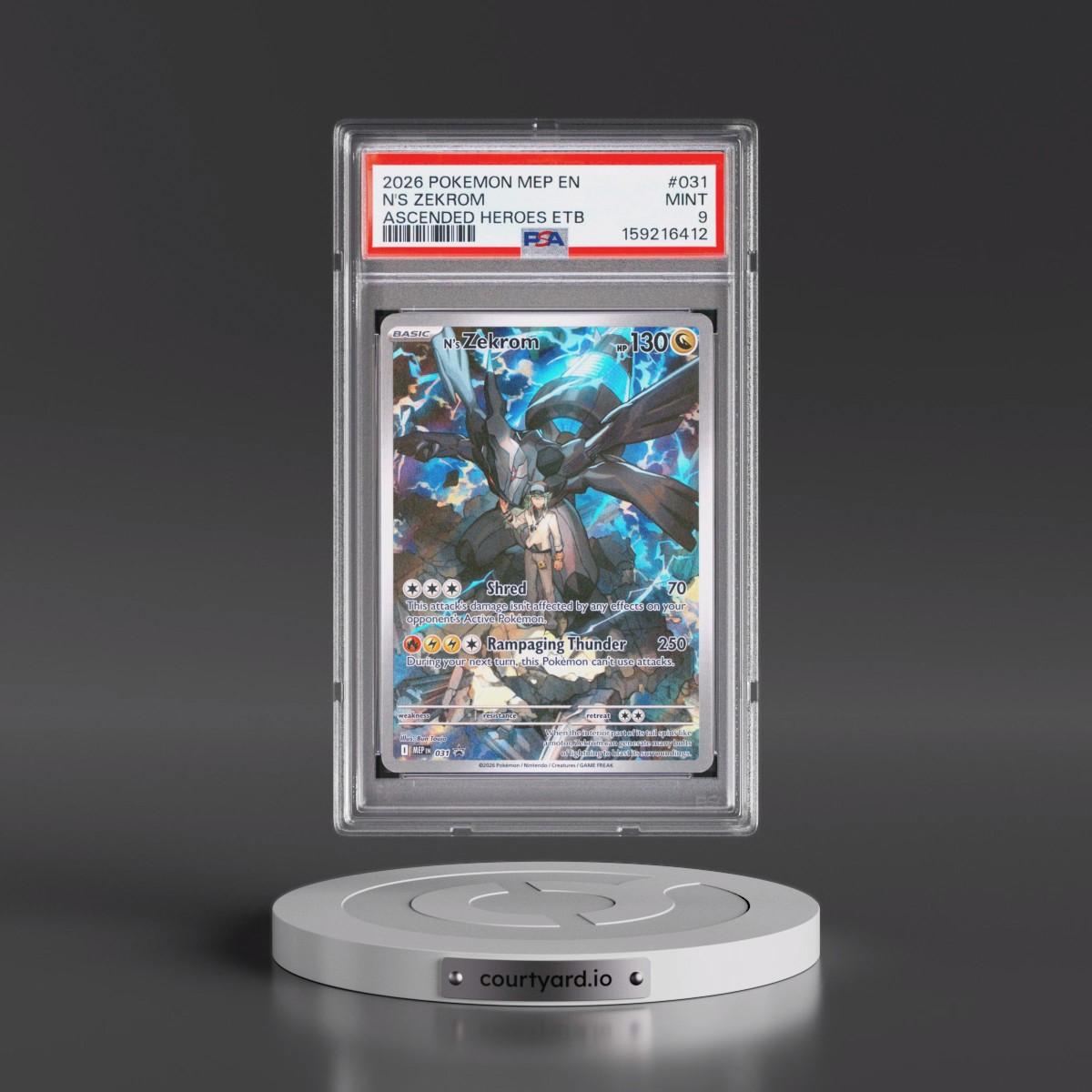 2026 Pokémon Mep EN-Me Black Star Promo #031 N's Zekrom - Ascended Heroes Elite Trainer Box (PSA 9 MINT)