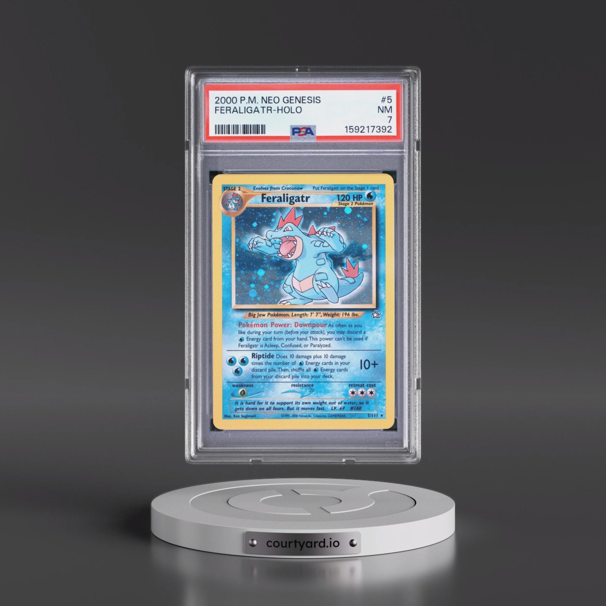 2000 Pokémon Neo Genesis #5 Feraligatr - Holo (PSA 7 NM)