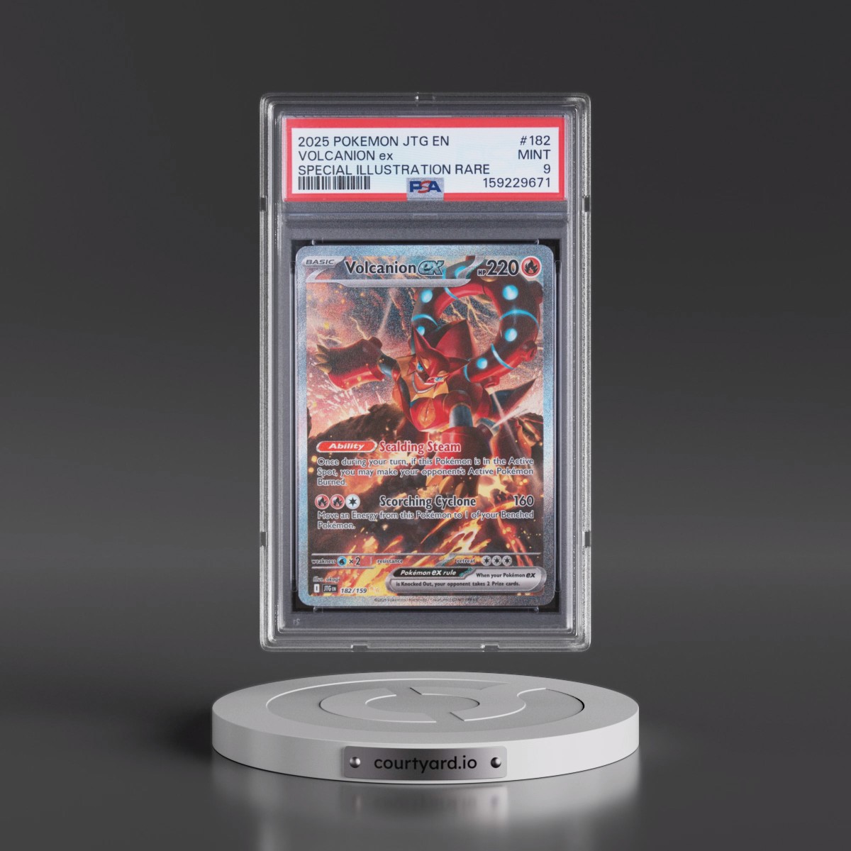 2025 Pokémon Jtg EN-Journey Together #182 Volcanion EX - Holo Special Illustration Rare (PSA 9 MINT)