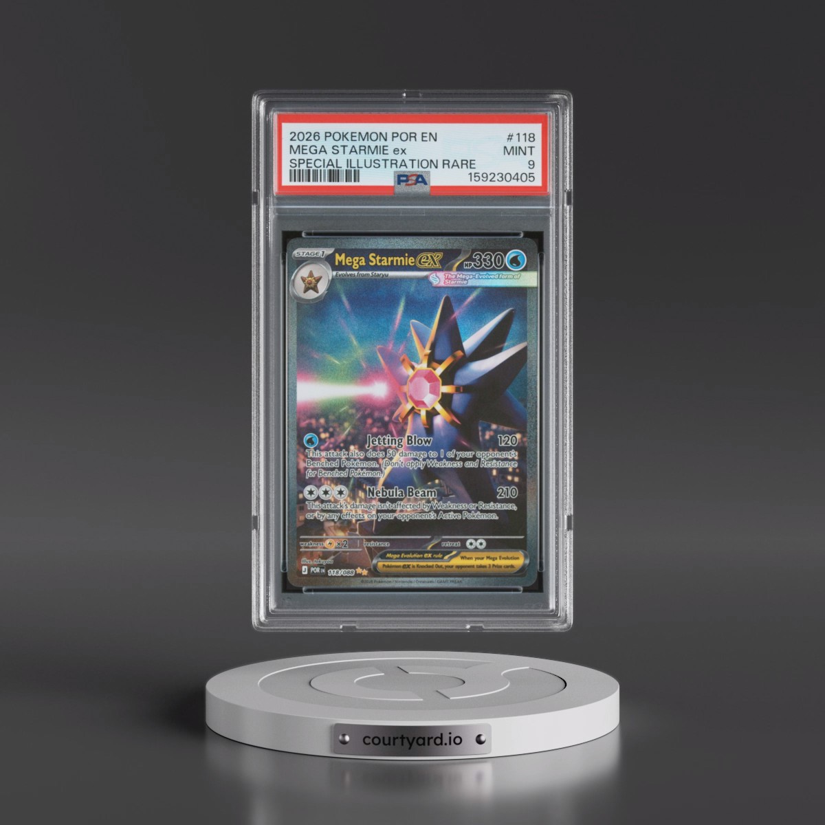 2026 Pokémon Por EN-Perfect Order #118 Mega Starmie EX - Holo Special Illustration Rare (PSA 9 MINT)