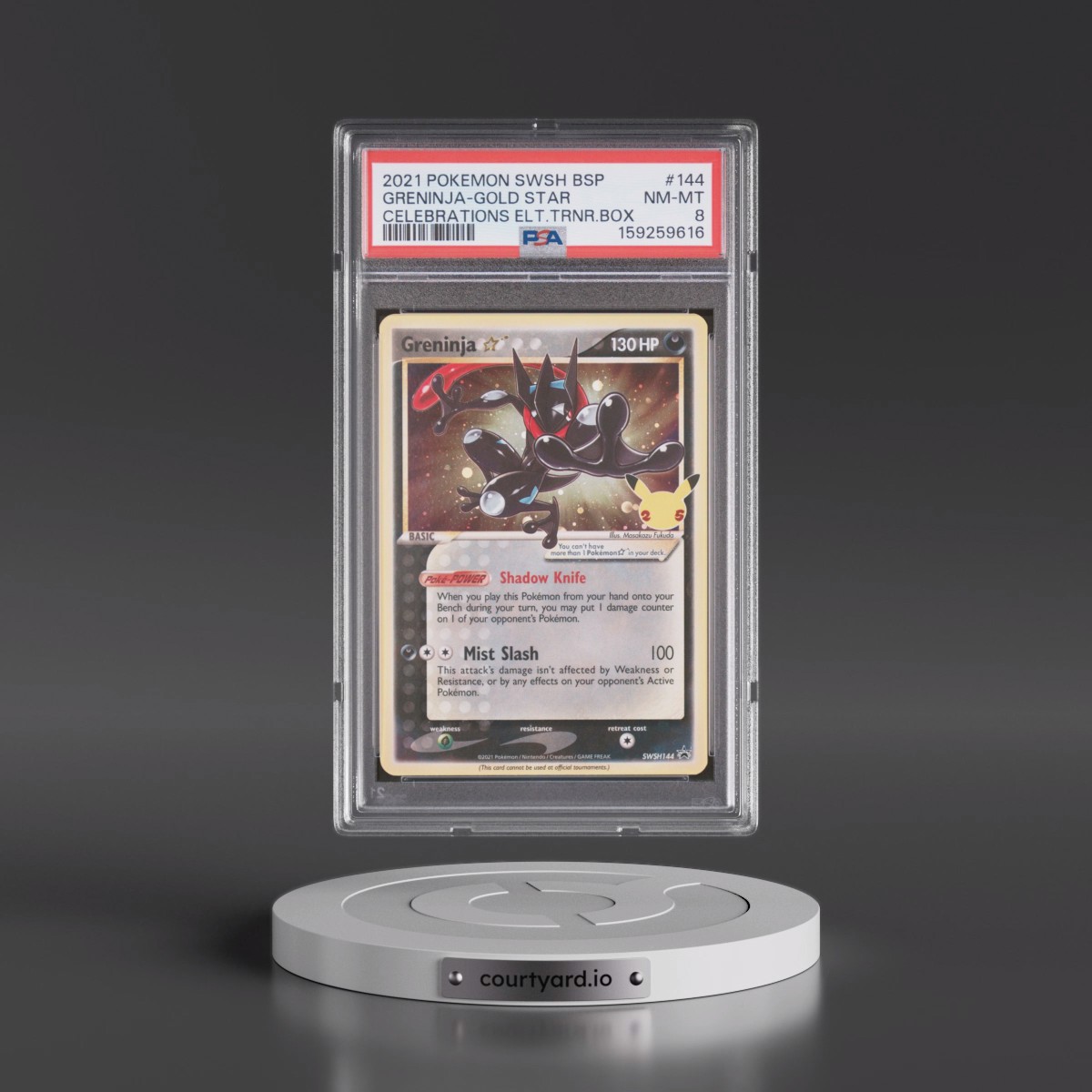 2021 Pokémon Swsh Black Star Promo #144 Greninja-Gold Star - Celebrations Elite Trainer Box (PSA 8 NM-MT)