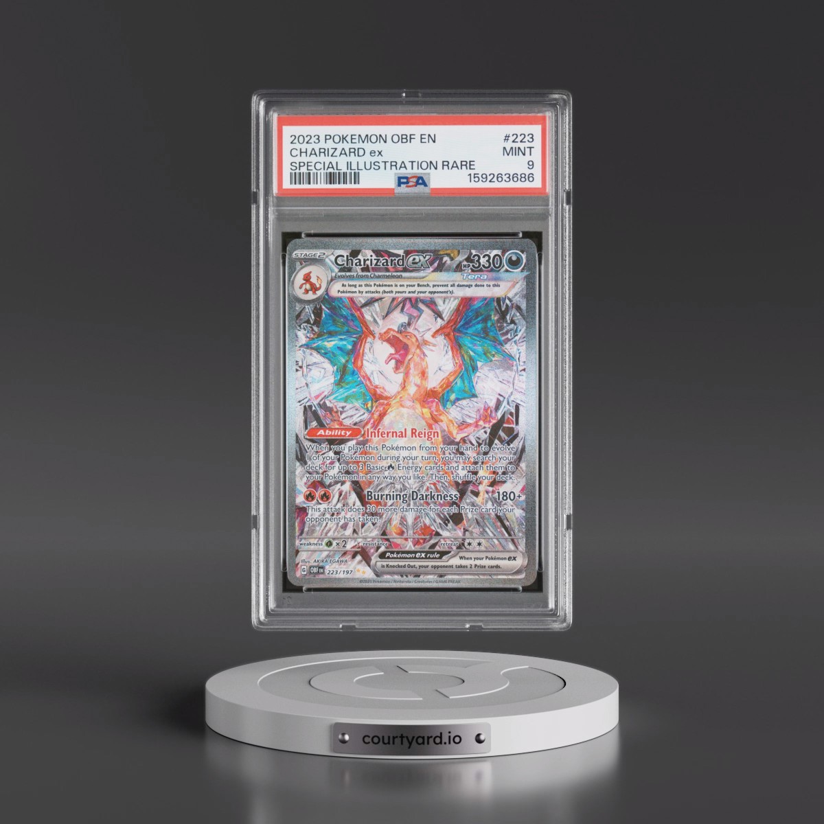 2023 Pokémon Obf EN-Obsidian Flames #223 Charizard EX - Holo Special Illustration Rare (PSA 9 MINT)