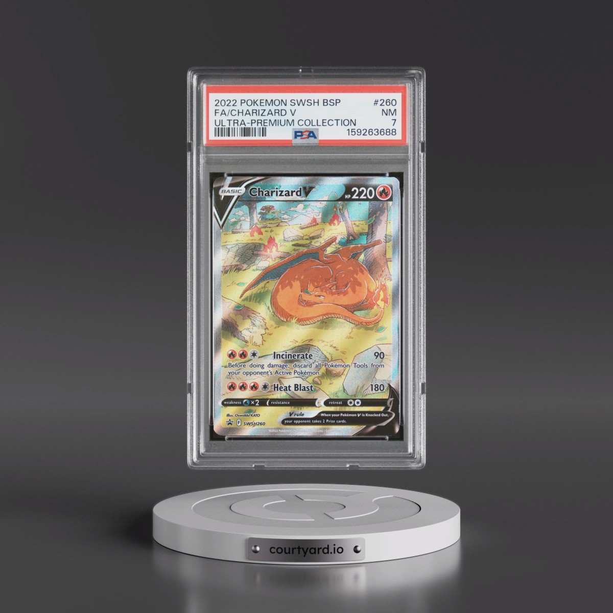 2022 Pokémon Swsh Black Star Promo #260 Charizard V - Holo Full Art Sword & Shield Ultra-Premium Collection-Charizard (PSA 7 NM)