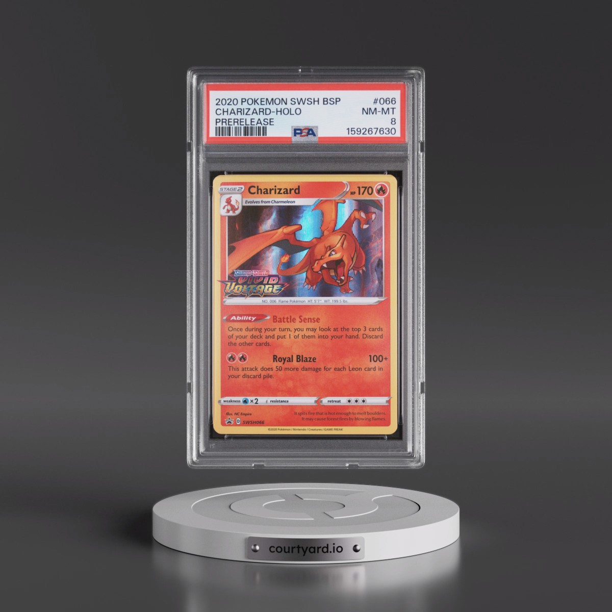 2020 Pokémon Swsh Black Star Promo #066 Charizard - Holo Prerelease (PSA 8 NM-MT)
