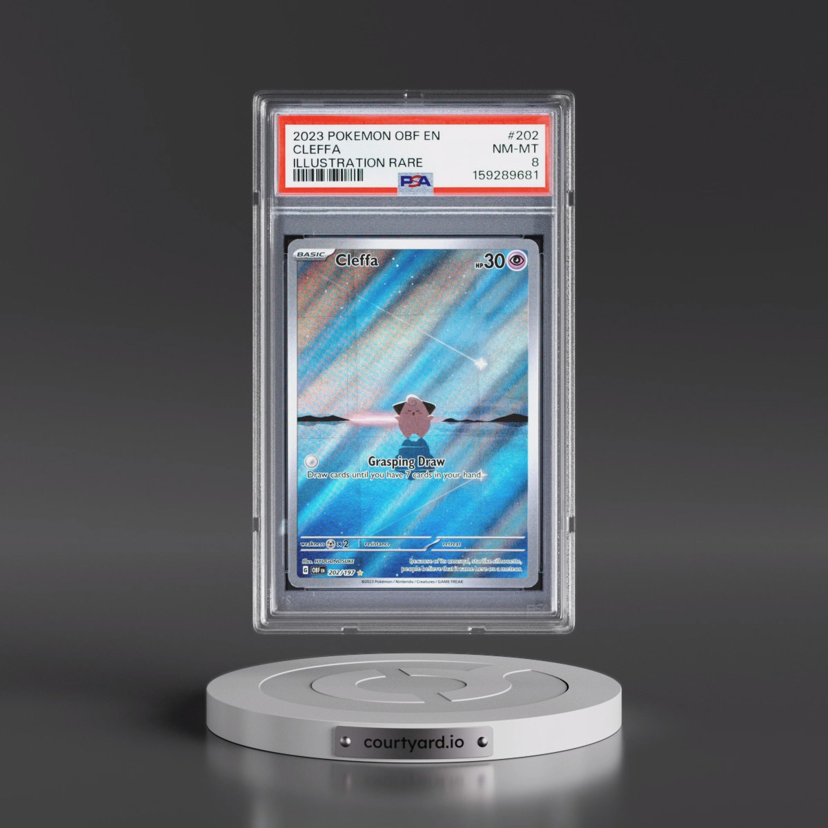 2023 Pokémon Obf EN-Obsidian Flames #202 Cleffa - Illustration Rare (PSA 8 NM-MT)