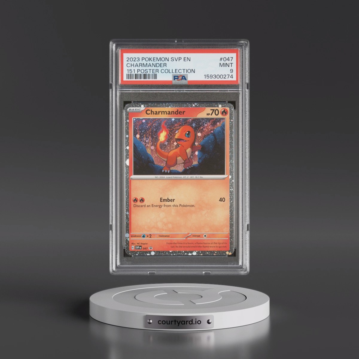 2023 Pokémon Svp EN-SV Black Star Promo #047 Charmander - 151 Poster Collection (PSA 9 MINT)