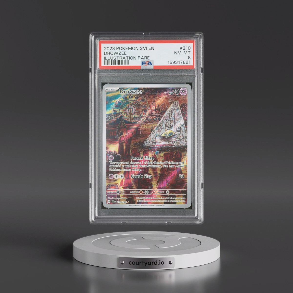 2023 Pokémon Svi EN-Scarlet & Violet #210 Drowzee - Illustration Rare (PSA 8 NM-MT)