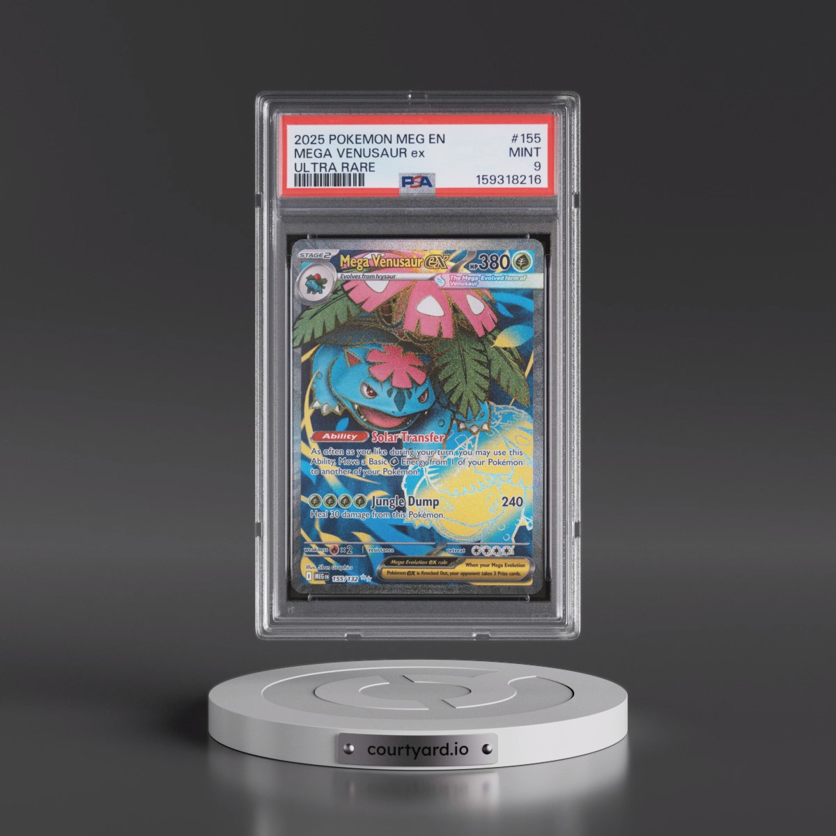 2025 Pokémon Meg EN-Mega Evolution #155 Mega Venusaur EX - Holo Ultra Rare (PSA 9 MINT)